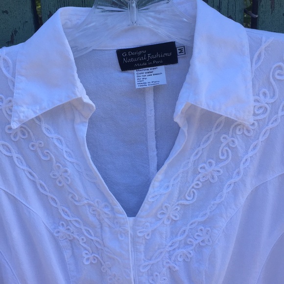 White embroidered blouse - Picture 3 of 7